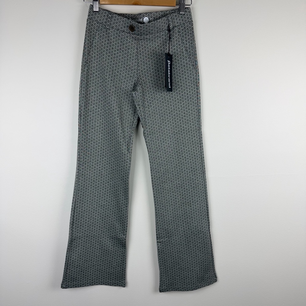 Betabrand Gray Basket Weave Bootcut Dress Yoga Pants XS Petite